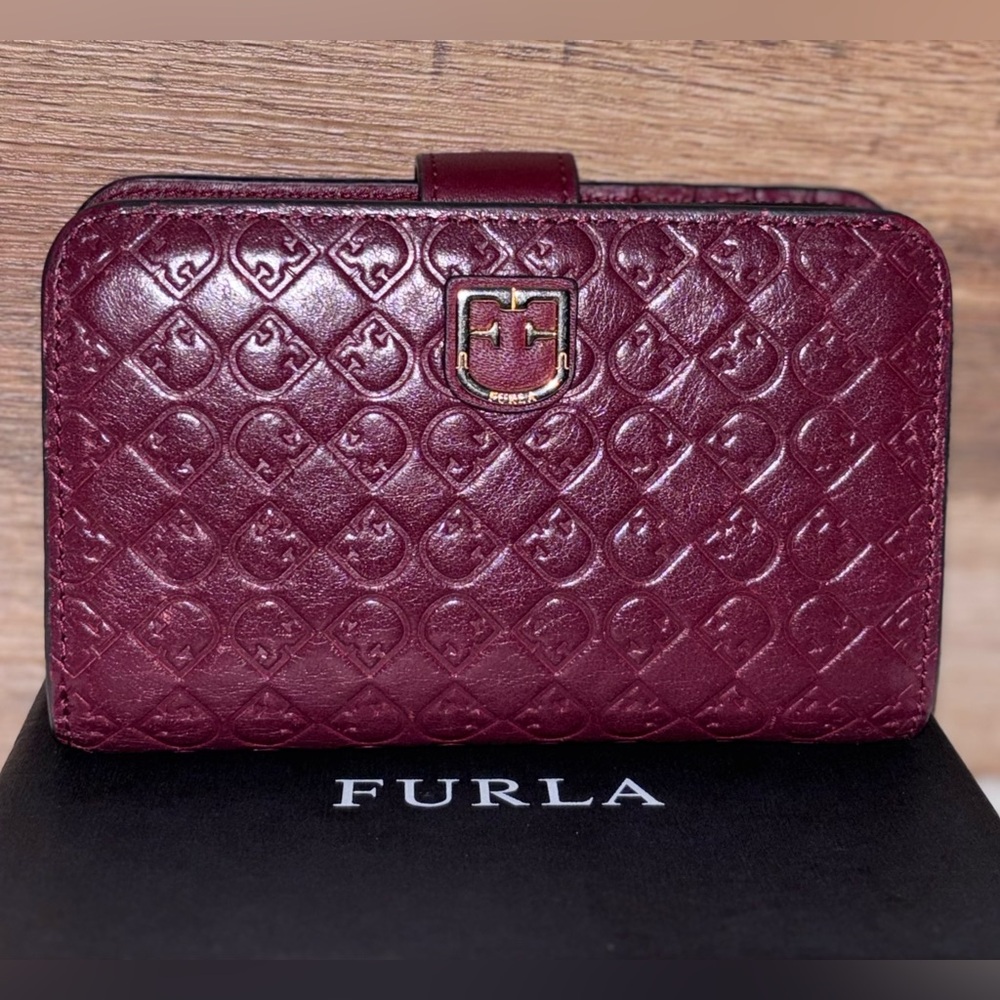 Furla Burgundy Embossed Wallet